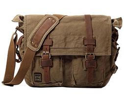 Berchirly Vintage Military Men Canvas Messenger Bag 17.3Inch